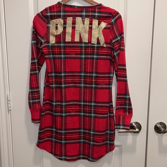 PINK Victoria's Secret Other - Pink Christmas Plaid Sleep Dress